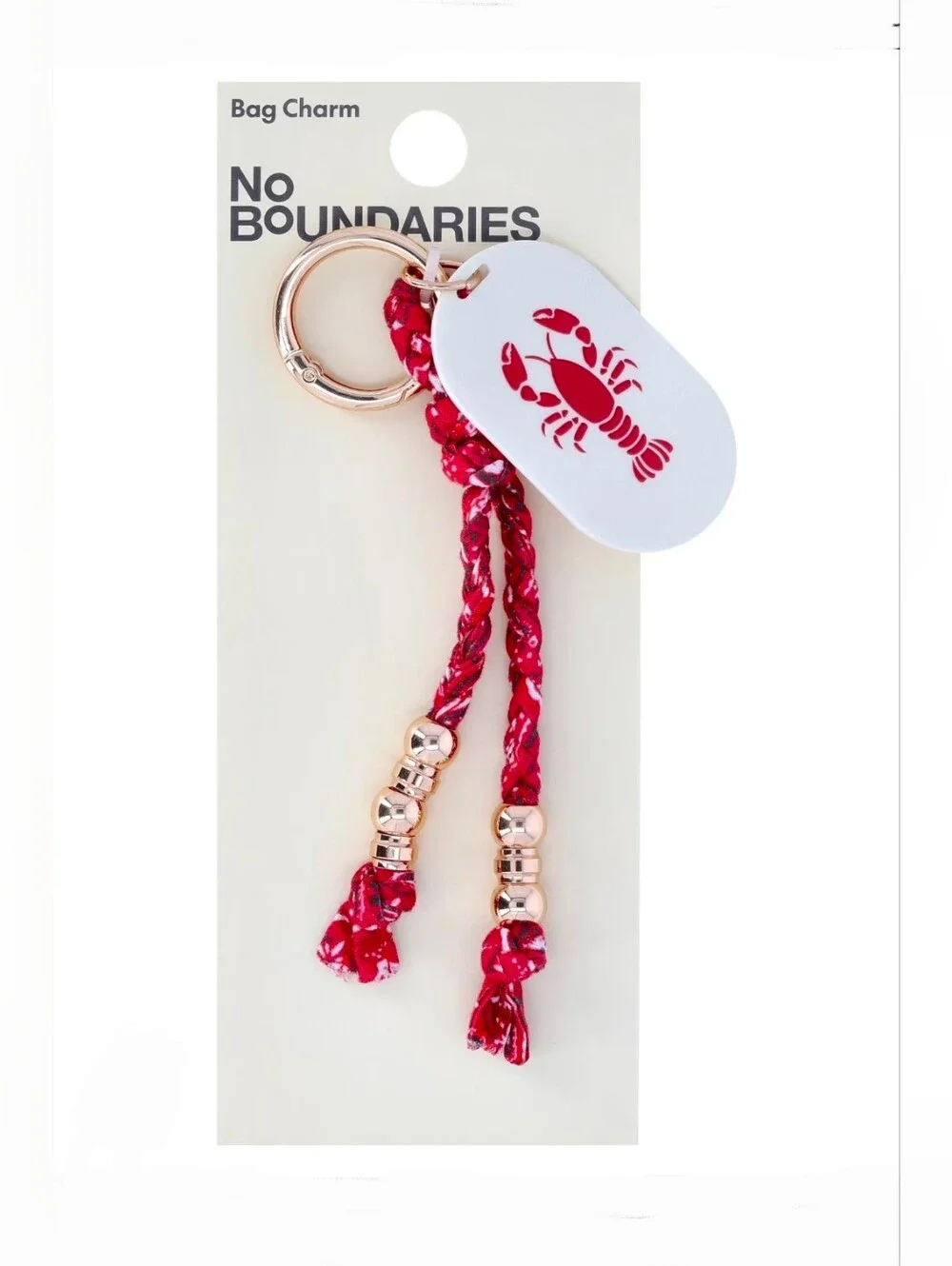 No Boundaries Beach Icons Bandana Lobster Charm NWT